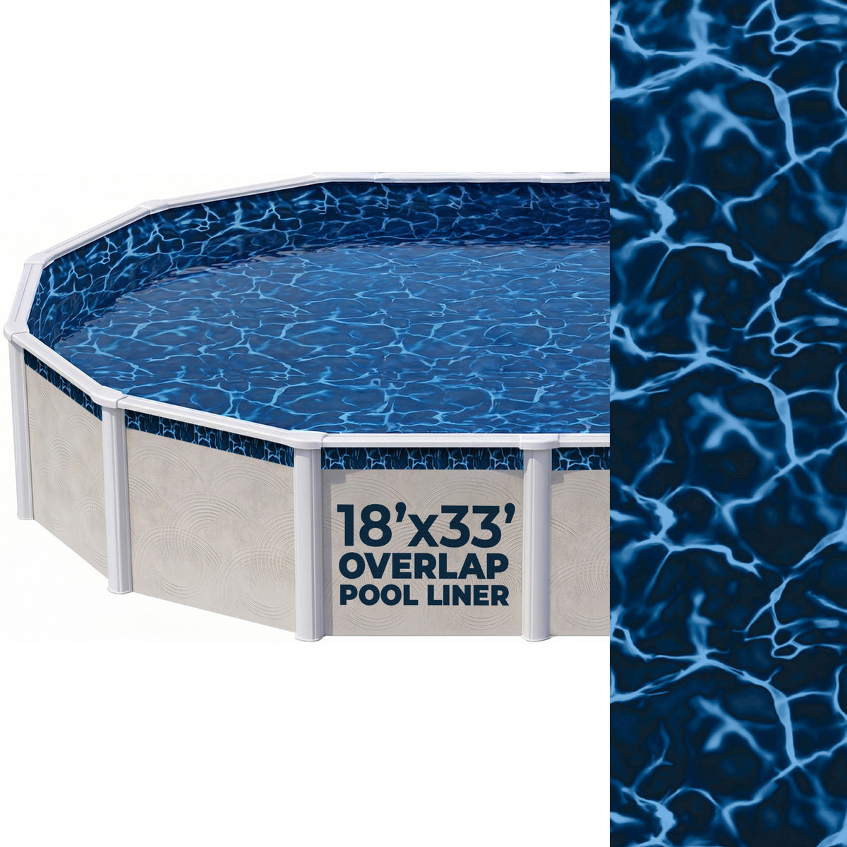 33' x 18' Oval Evening Bay 13 Mil Overlap Pool Liner (NL511-20)