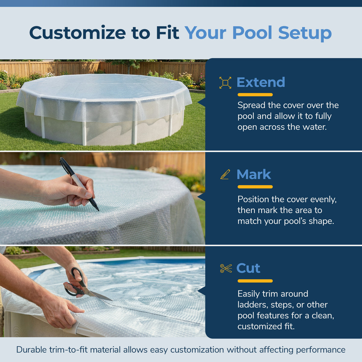 Blue Wave 15' Round 12 Mil Clear Solar Cover for Above Ground Pools, feature detail (image 5)