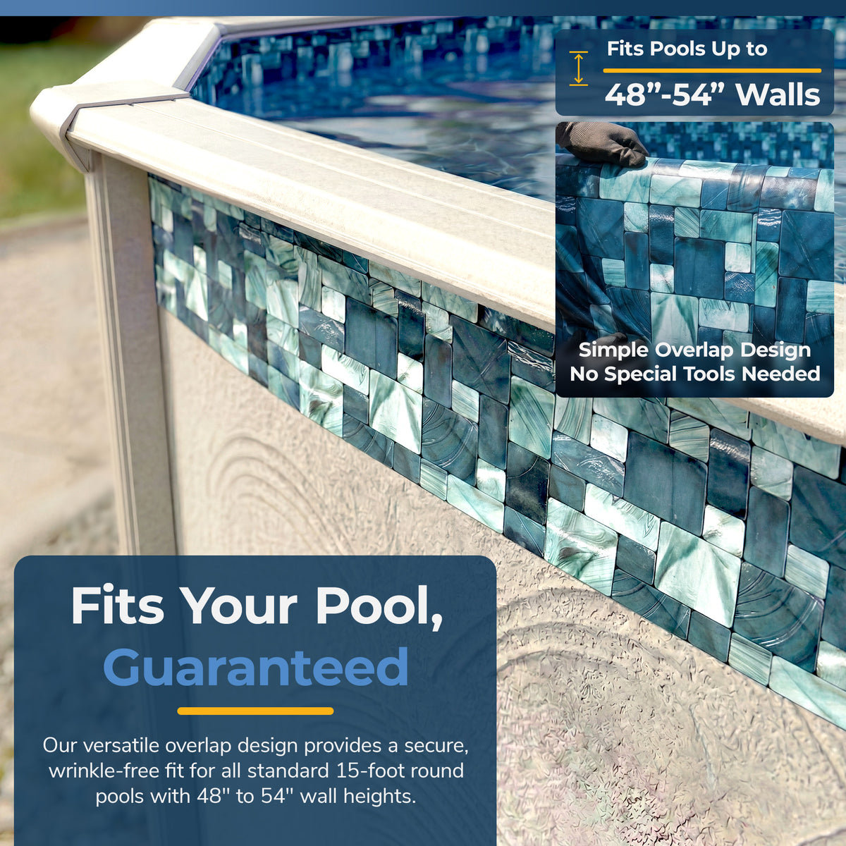 Emerald Coast pool liner, 15' Round, feature detail (image 4)