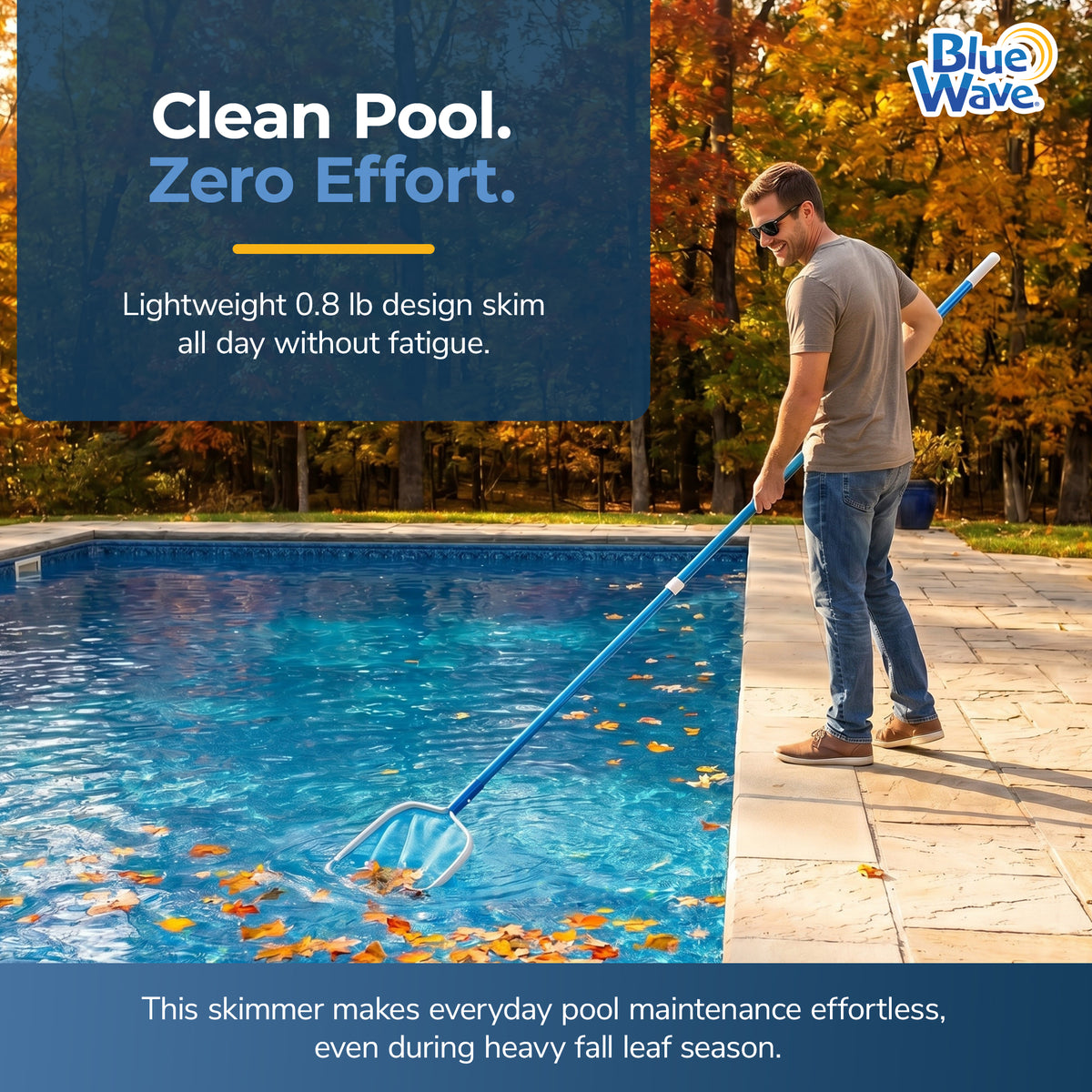 Aluminum Pool Leaf Skimmer with Durable Mesh for Swimming Pools, feature detail (image 3)