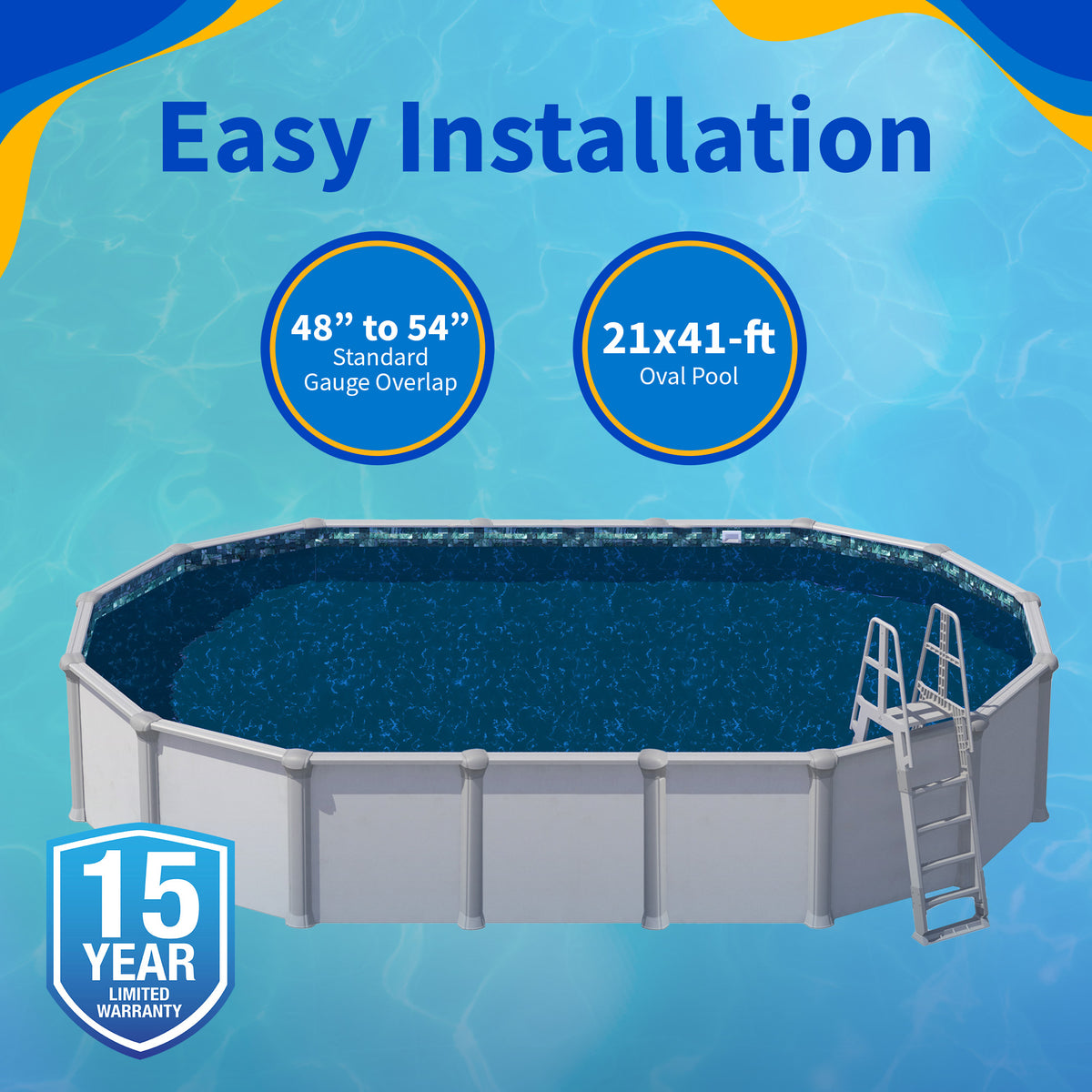 Emerald Coast pool liner, 41' x 21' Oval, feature detail (image 3)
