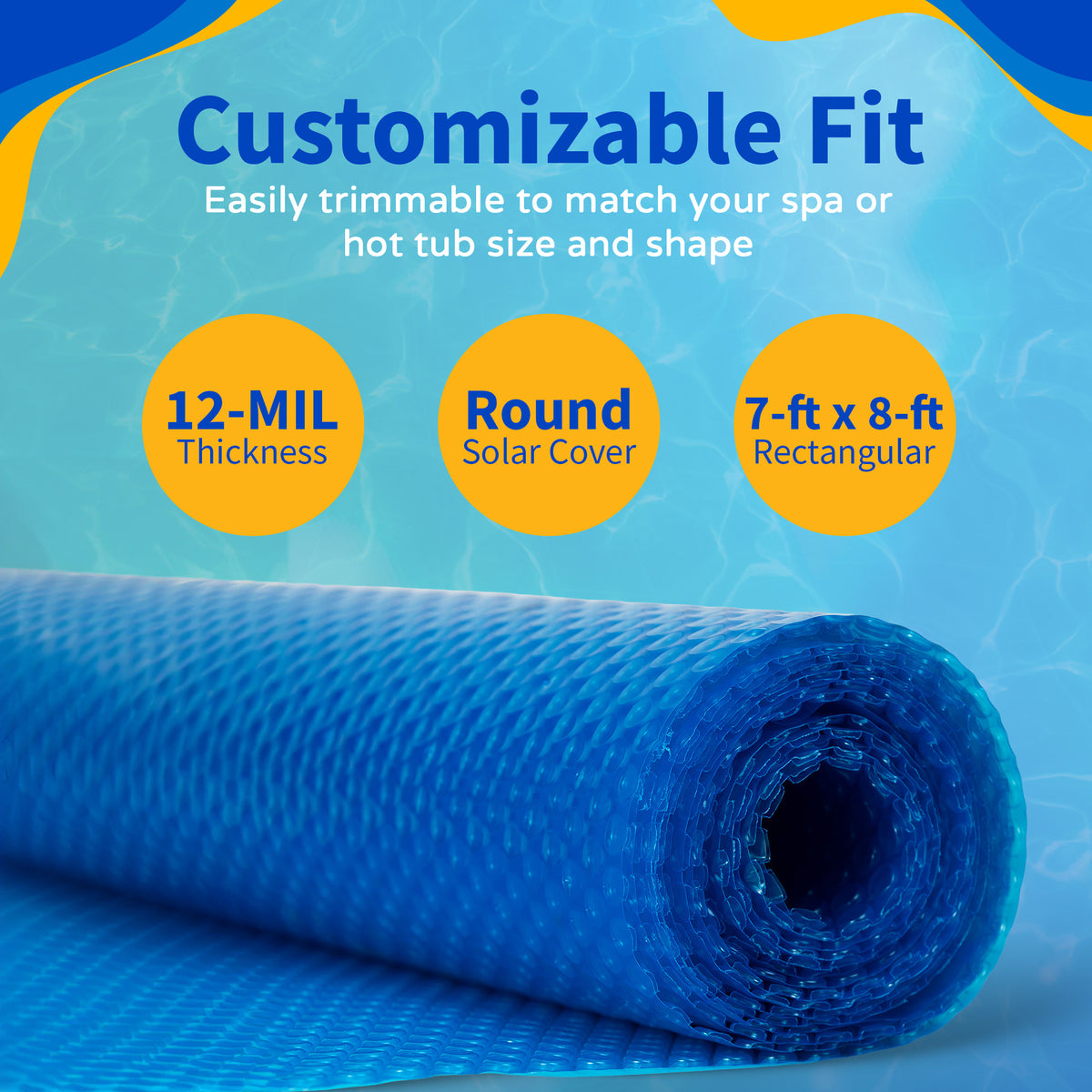 Blue Wave 8' x 7' 12 Mil Blue Solar Blanket for Hot Tubs & Spas, feature detail (image 3)