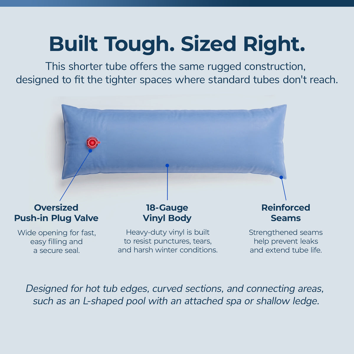 Blue Wave 4' Step Water Tube, Blue for In Ground Winter Cover Step Sections, 2-Pack, feature detail (image 4)