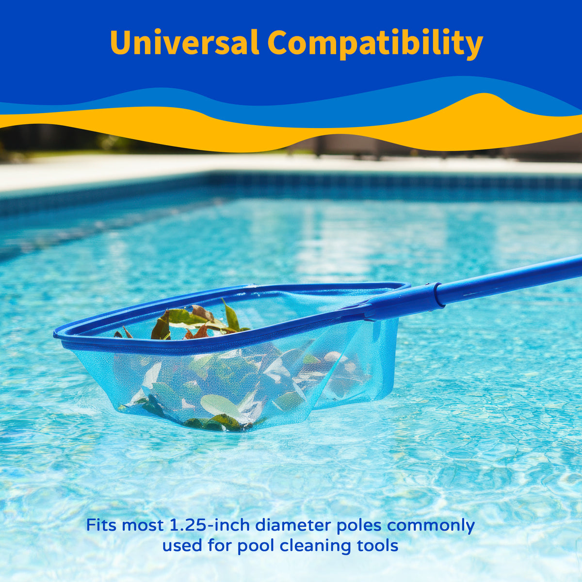 Pool Rake with Fine-Mesh Net for Cleaning Swimming Pools, feature detail (image 6)