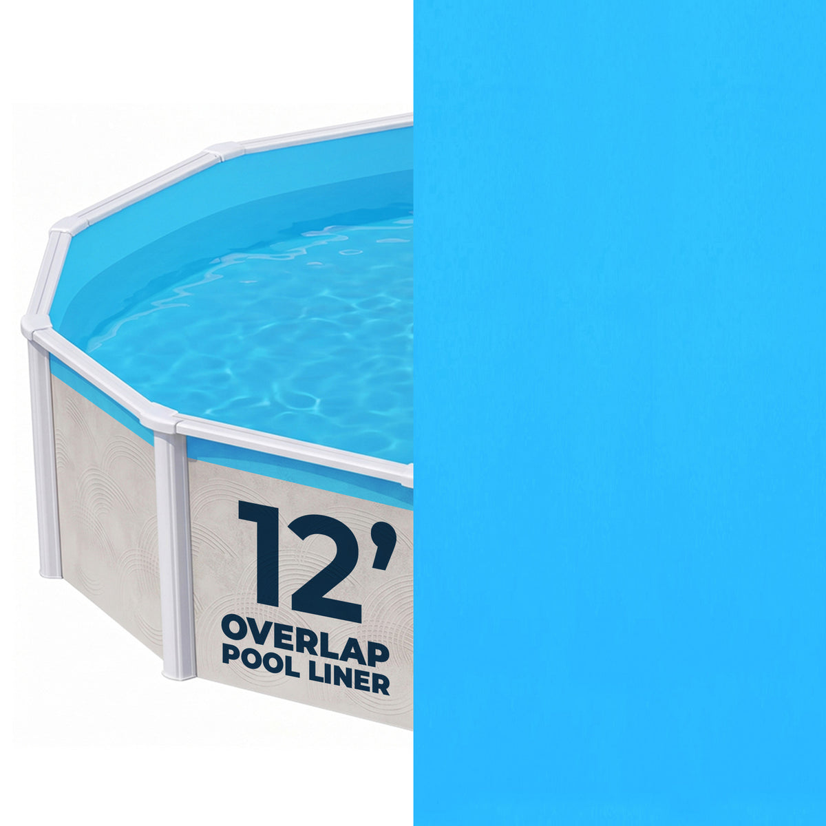 12' Round Solid Blue 13 Mil Overlap Pool Liner (NL321-20)