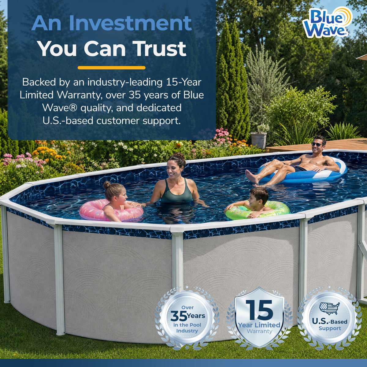 Evening Bay pool liner, 33' x 18' Oval, feature detail (image 6)