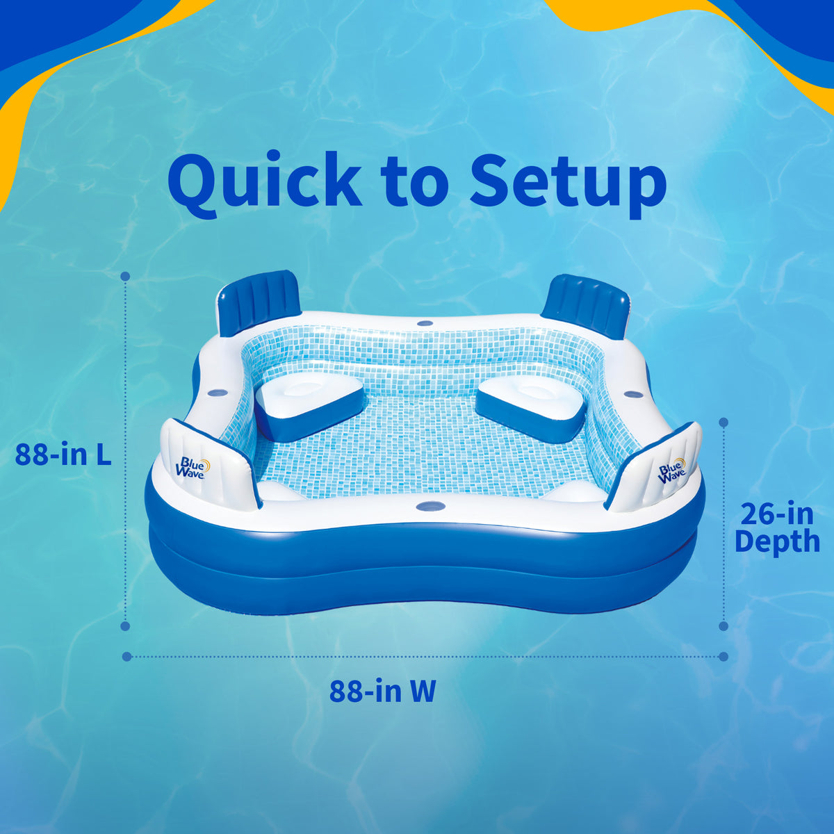 Blue Wave Premier inflatable pool, feature detail (image 3)