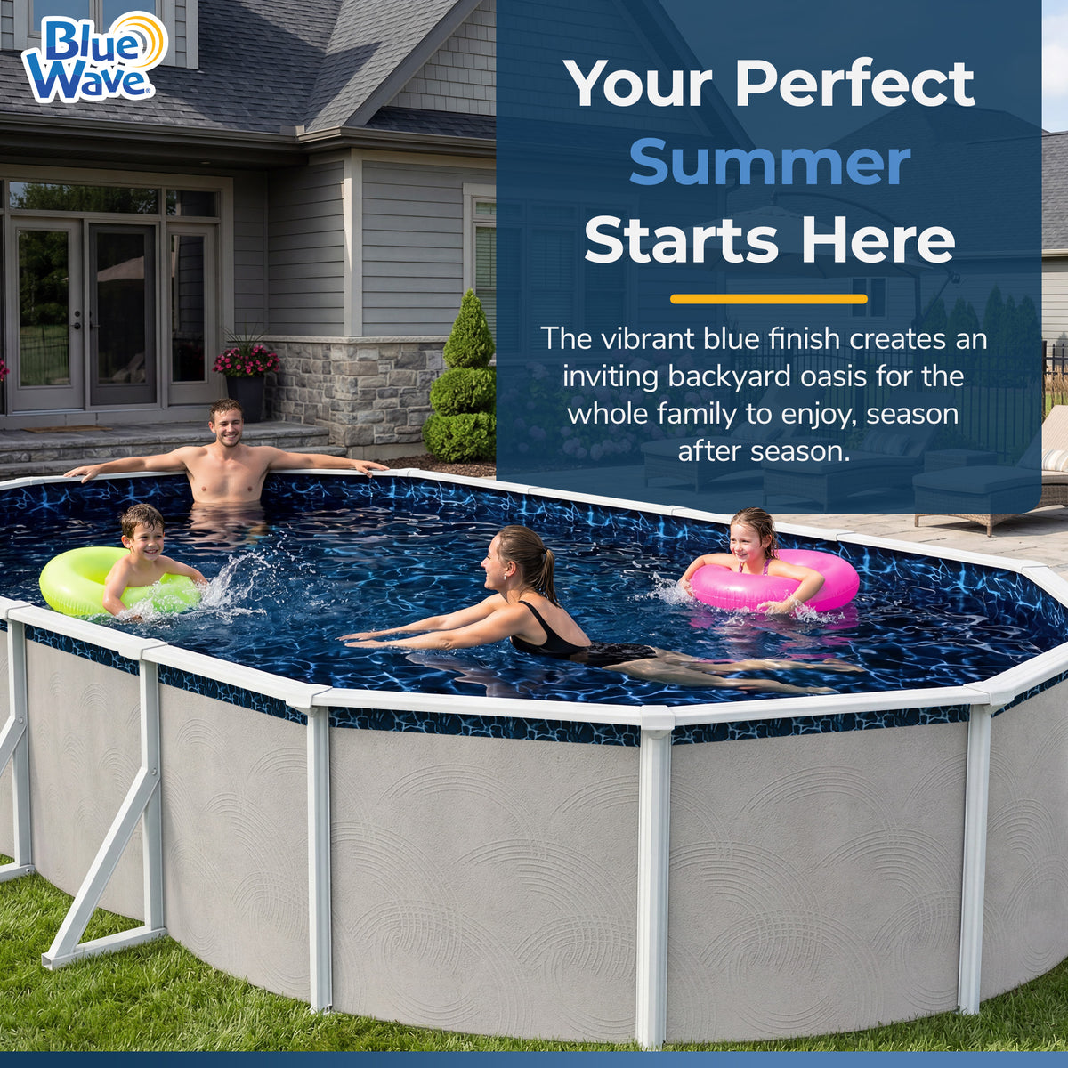 Evening Bay pool liner, 30' x 15' Oval, feature detail (image 3)