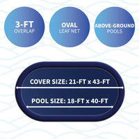 40' x 18' Oval Arctic Armor Leaf Net for Above Ground Pools, Goes Over Winter Cover, feature detail (image 2)