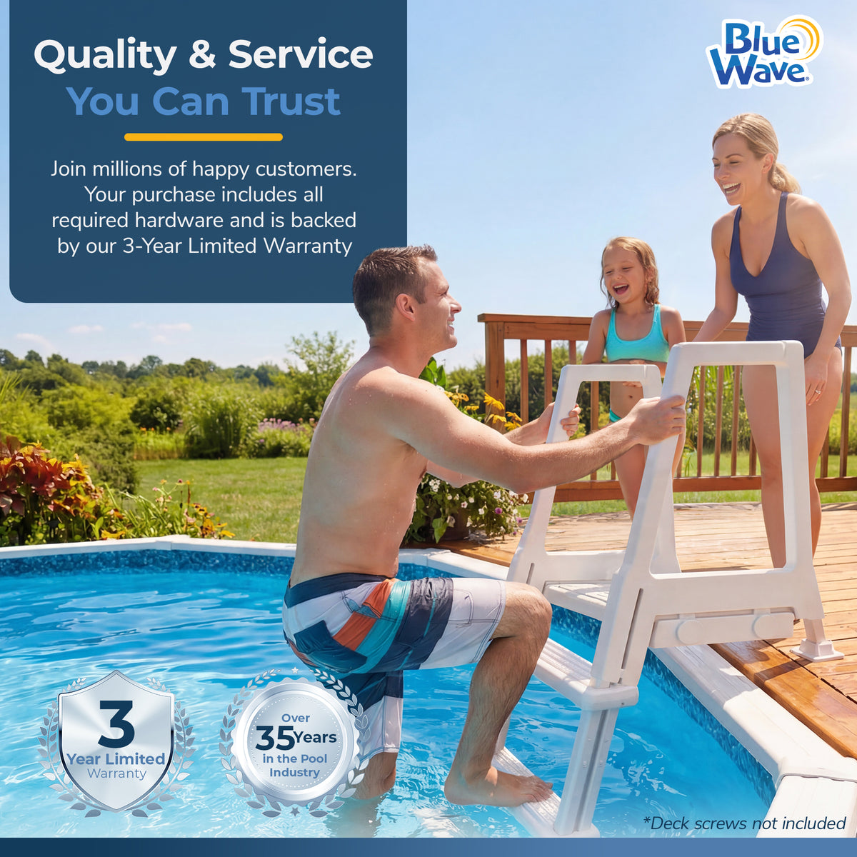 Heavy Duty In-Pool Ladder for Above Ground Pools, feature detail (image 8)