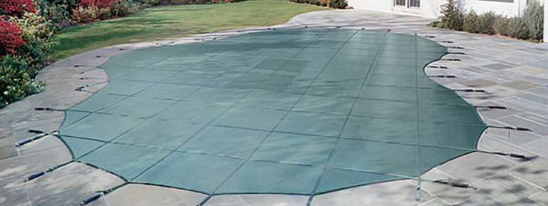 LOOP-LOC Ultra-Loc II 14' x 28' Rectangle Solid Pool Safety Cover, Green, LLS1428