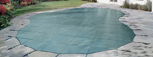 LOOP-LOC Ultra-Loc II 14' x 28' Rectangle Solid Pool Safety Cover, Green, LLS1428