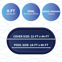 40' x 18' Oval Arctic Armor Rugged Mesh Winter Cover for Above Ground Pools, feature detail (image 2)