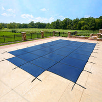 Arctic Armor 16' x 32' Rectangle w/ Center End Step Standard Mesh Pool Safety Cover, Blue, product image (image 2)
