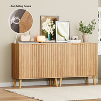 Pamapic Fluted Sideboard Cabinet with Adjustable Shelves for Living Room, Hallway, Entryway, Dining Room