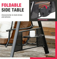 Pamapic 2-Seat Patio Swing Chair with Stand & Adjustable Canopy