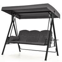 Pamapic 2-Seat Patio Swing Chair with Stand & Adjustable Canopy