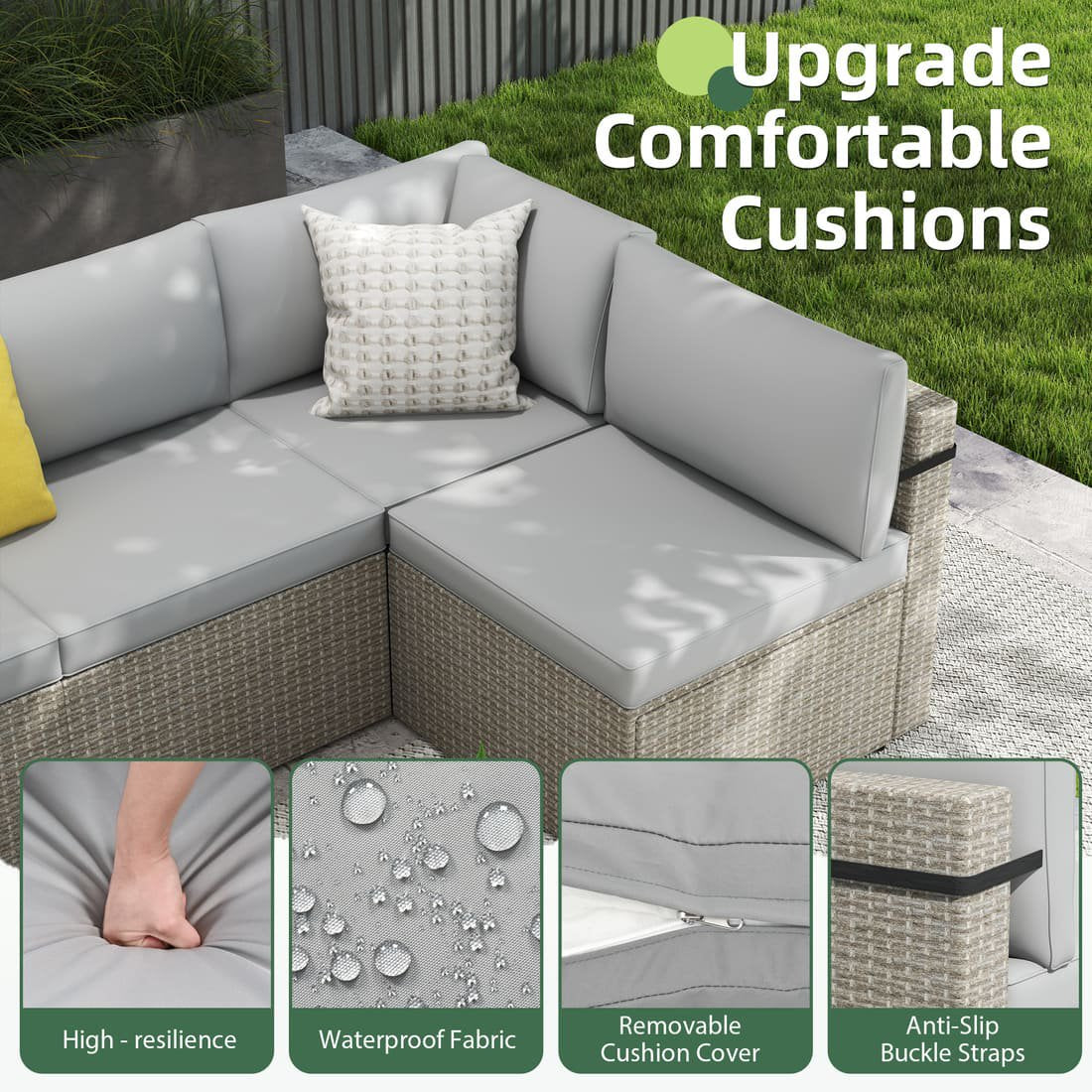Axis 110" Classic Outdoor Sectional Set, 7-Piece