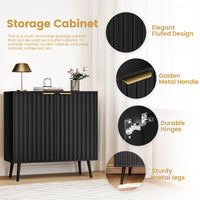 Pamapic Fluted Sideboard Cabinet with Adjustable Shelves for Living Room, Hallway, Entryway, Dining Room