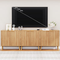 Pamapic Fluted Sideboard Cabinet with Adjustable Shelves for Living Room, Hallway, Entryway, Dining Room