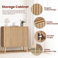 Pamapic Fluted Sideboard Cabinet with Adjustable Shelves for Living Room, Hallway, Entryway, Dining Room