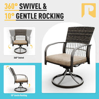 Pamapic Dining Table with 2 Swivel Chairs (7 Pieces)