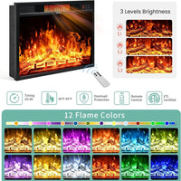 Pamapic 70" Farmhouse Fireplace TV Stand for Living Room, Entertainment Center with Cabinet and Shelves