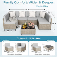 Axis 110" Classic Outdoor Sectional Set, 7-Piece