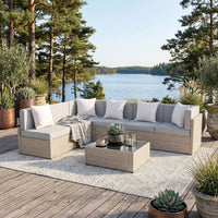 Axis 110" Classic Outdoor Sectional Set, 7-Piece