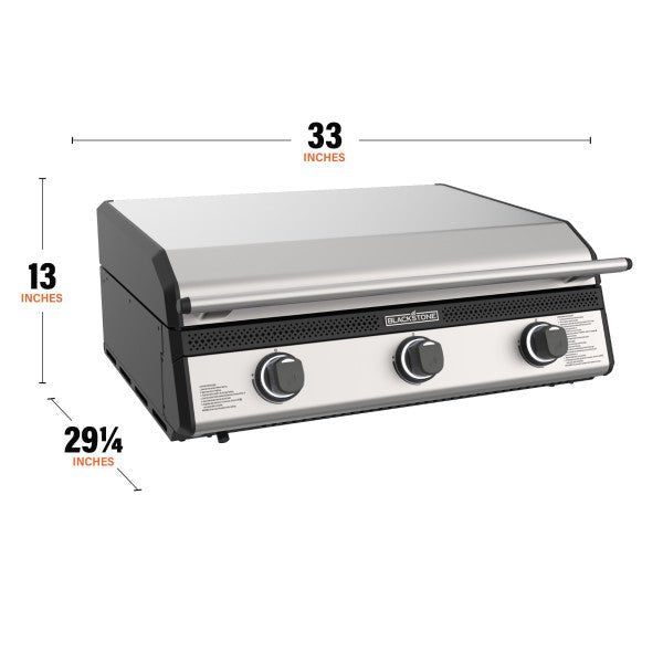 Blackstone 28" Deep Kitchen Griddle in Stainless Steel w/Hood