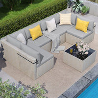 Axis 110" Classic Outdoor Sectional Set, 7-Piece