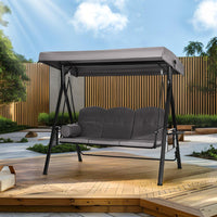 Pamapic 2-Seat Patio Swing Chair with Stand & Adjustable Canopy