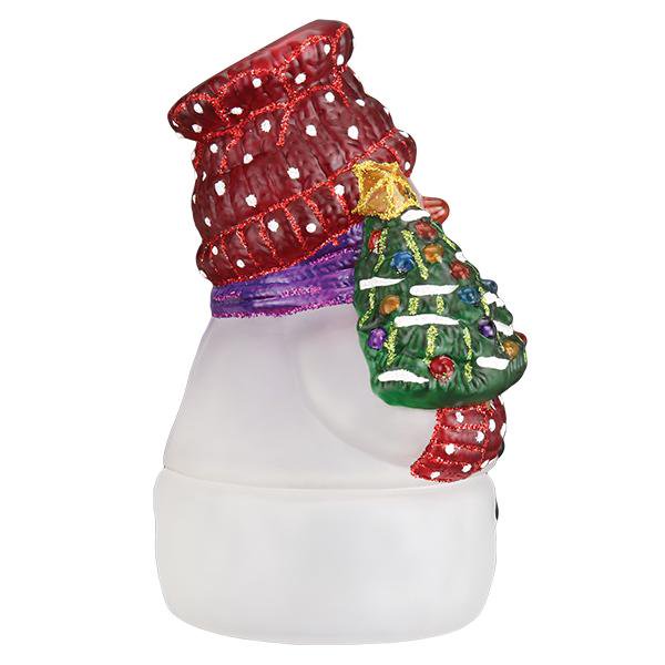 Snowman With Tree Candle Light