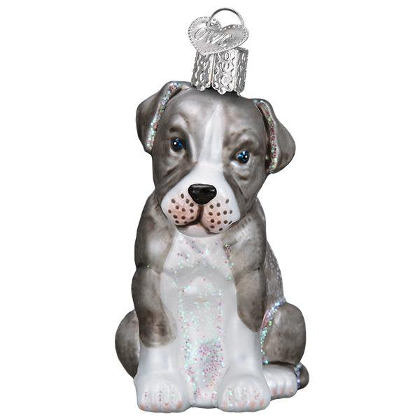 Puppy Pitbull Christmas Ornament