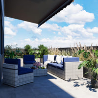 Axis 110" Classic Outdoor Sectional Set, 7-Piece