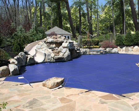 Meyco PermaGuard 18' x 36' Rectangle w/ Center Step Solid Pool Safety Cover, Green, MEYS130