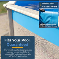 Solid Blue pool liner, 27' Round, feature detail (image 4)