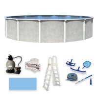 15' Round Above-Ground Pool Package with 52" Steel Wall | Belize | 15-Year Warranty