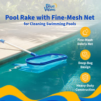 Pool Rake with Fine-Mesh Net for Cleaning Swimming Pools, feature detail (image 2)
