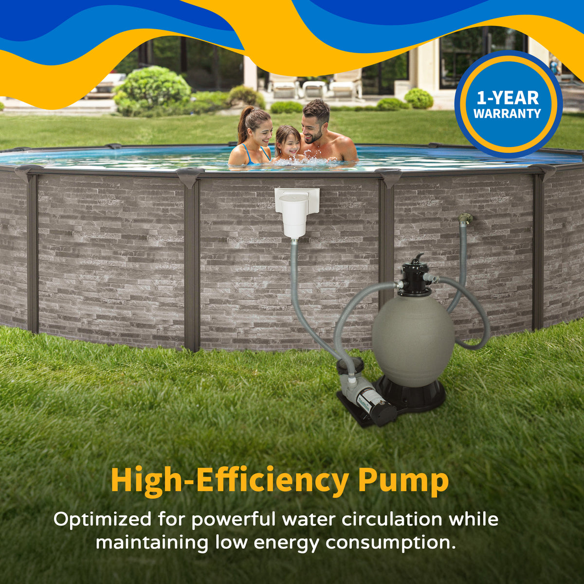 Blue Wave Sandman Sand Filter System w/ 1.5HP Pump, feature detail (image 5)