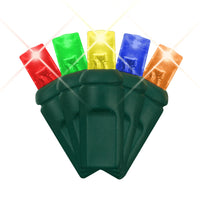 LED Mini Lights 5MM Multicolor Soft Twinkle Green Wire - 6" Spacing