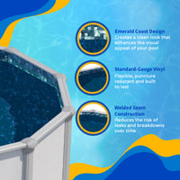 Emerald Coast pool liner, 8' Round, feature detail (image 4)