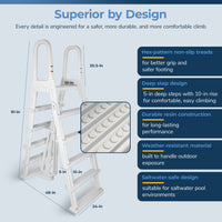 A-Frame Flip Up Ladder for Above Ground Pools, feature detail (image 6)