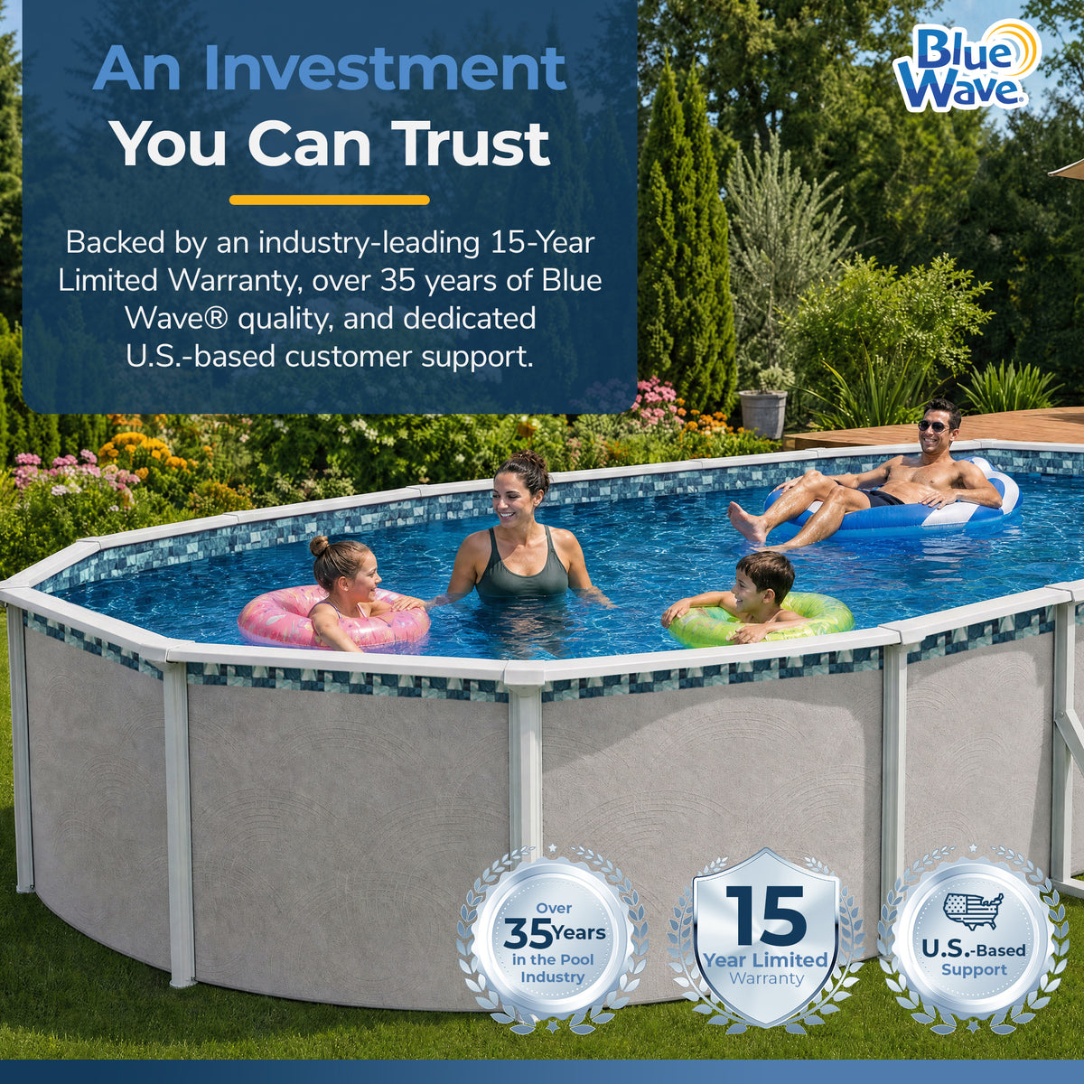 Emerald Coast pool liner, 32' x 16' Oval, feature detail (image 6)