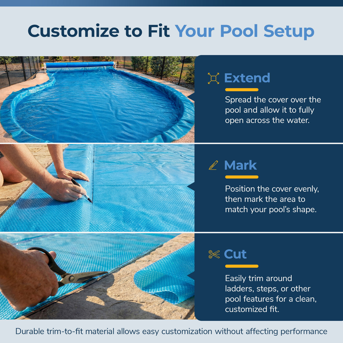 Blue Wave 20' x 40' Rectangle 12 Mil Blue Solar Cover for In-Ground Pools, feature detail (image 5)
