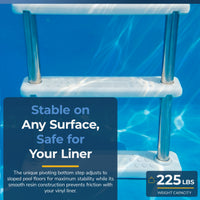 Stainless Steel Reverse Bend In-Pool Ladder for Above Ground Pools, feature detail (image 5)