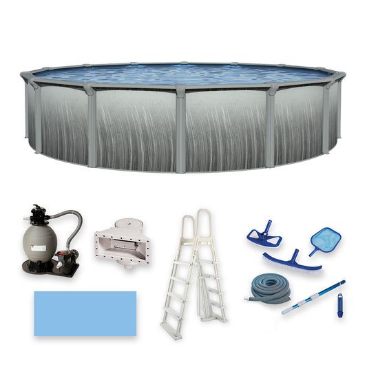 18' Round Above-Ground Pool Package with 52" Steel Wall | Martinique | 20-Year Warranty