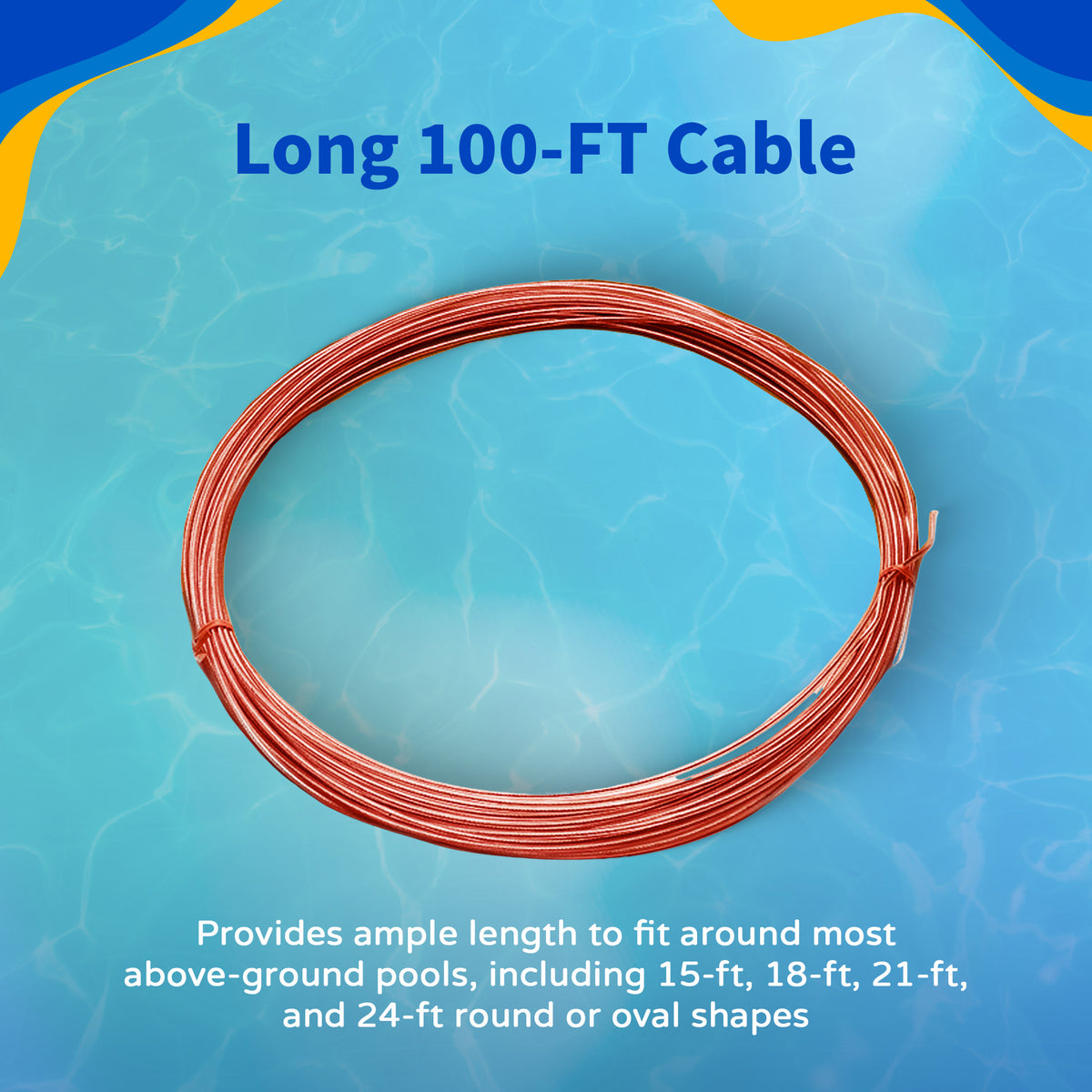 Blue Wave 100' Vinyl-Coated Steel Winter Cover Cable for Above Ground Pools, feature detail (image 3)