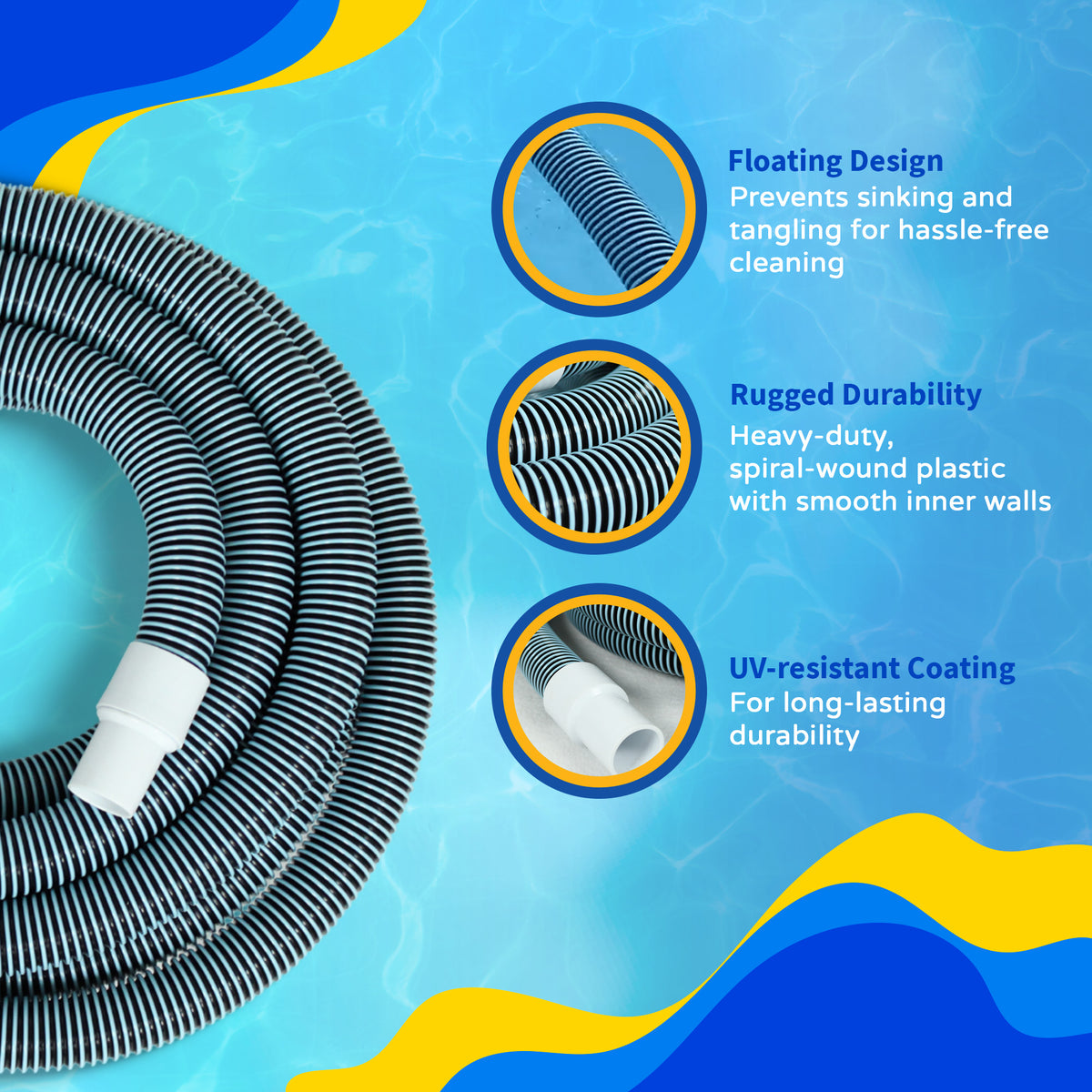 30-ft x 1.25-in Vac Hose for Above-Ground Pools, feature detail (image 4)