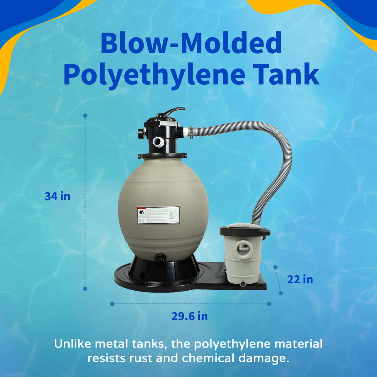 Blue Wave Sandman Sand Filter System w/ 1.5HP Pump, feature detail (image 3)